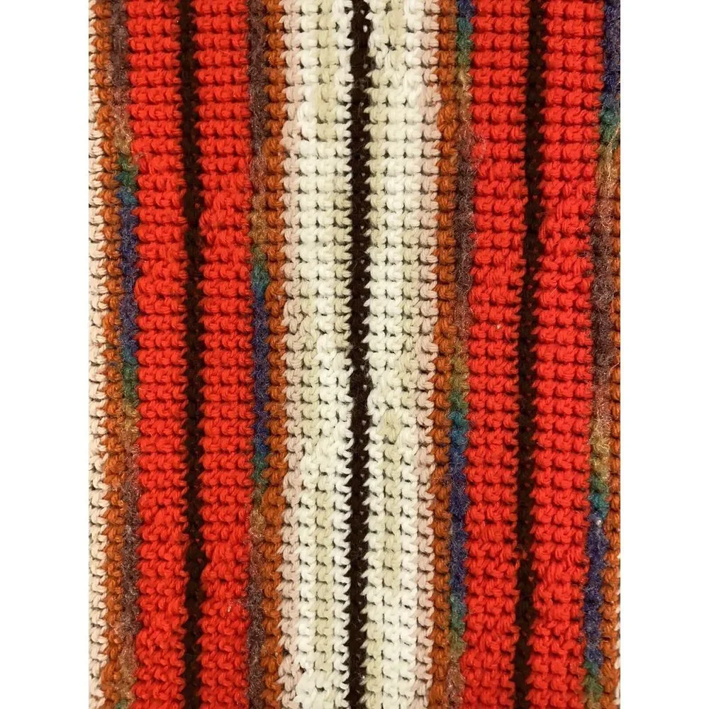 VTG‎ Crochet Throw Blanket Afghan Shawl-Southwest-Aztec-Handmade-Fringe -Gift